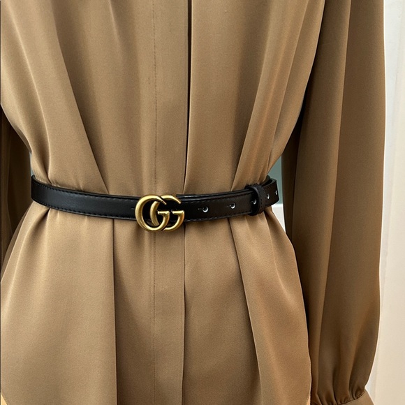 — Accessories - Black Belt with Gold Buckle